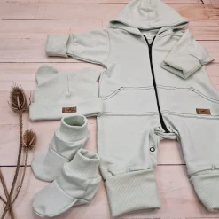 KAZUM 3 cz komplet kombinezon+czapka+buciki 56-86 minty green