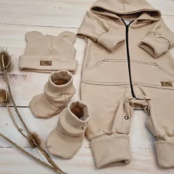 KAZUM 3 cz komplet kombinezon+czapka+buciki 56-86 cappuccino beige