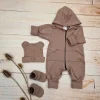 KAZUM 3 cz komplet kombinezon+czapka+buciki 56-86 sweet choco