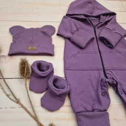 KAZUM 3 cz komplet kombinezon+czapka+buciki 56-86 juice grape