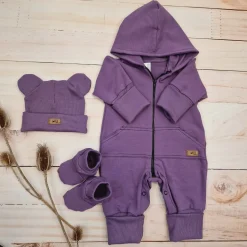 KAZUM 3 cz komplet kombinezon+czapka+buciki 56-86 juice grape
