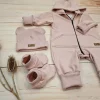 KAZUM 3 cz komplet kombinezon+czapka+buciki 56-86 powder pink