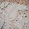 KAZUM 4cz komplet kurtka misiowa+spodnie na szelkach+czapka+buciki 56-86 vanilla pudding