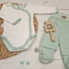 KAZUM2 cz komplet niemowlęcy body+półśpiochy zielony aquamarinearine ostatnie sztuki 50