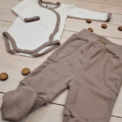 KAZUM 2 cz komplet niemowlęcy body+półśpiochy sweet choco ostatnie sztuki 50