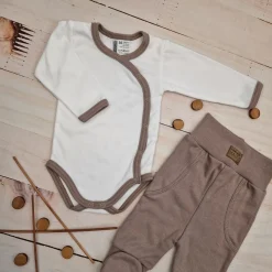KAZUM 2 cz komplet niemowlęcy body+półśpiochy sweet choco ostatnie sztuki 50