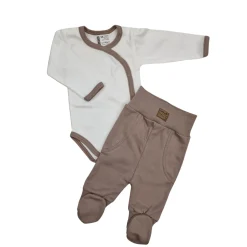 KAZUM 2 cz komplet niemowlęcy body+półśpiochy sweet choco ostatnie sztuki 50