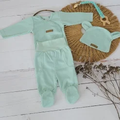 KAZUM 3 cz komplet niemowlęcy zielony aquamarine ostatnie sztuki 50-68