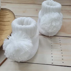 KAZUM 2 cz komplet włóczkowy czapka+buciki rozmiar 56-86 coconut