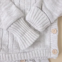 KAZUM 3 cz komplet włóczkowy rosnący z dzieckiem - sweterek, spodnie i czapka 56-86 cappuccino