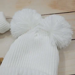 KAZUM 3 cz komplet włóczkowy Sweterek dziergany+spodnie +czapka 56-86 coconut