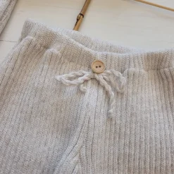 KAZUM 3 cz komplet włóczkowy Sweterek dziergany+spodnie +czapka 56-86 cappuccino