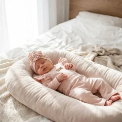 KAZUM 3cz piękny komplet body + spodnie dzwony + czapka 56-86 powder pink