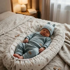 KAZUM 3 cz Prążkowany komplet bluza+spodnie+czapka 56-86 mineral blue
