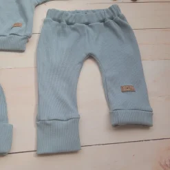 KAZUM 3 cz Prążkowany komplet bluza+spodnie+czapka 56-86 mineral blue