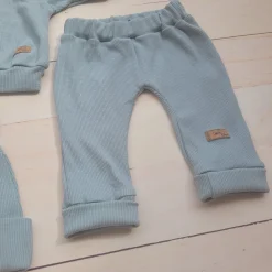 KAZUM 3 cz Prążkowany komplet bluza+spodnie+czapka 56-86 mineral blue
