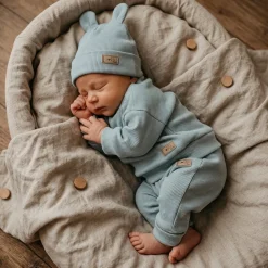 KAZUM 3 cz Prążkowany komplet bluza+spodnie+czapka 56-86 mineral blue