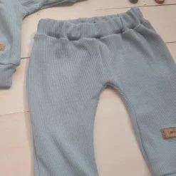 KAZUM 3 cz Prążkowany komplet bluza+spodnie+czapka 56-86 mineral blue