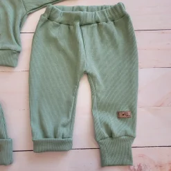 KAZUM 3 cz Prążkowany komplet bluza+spodnie+czapka 56-86 gooseberry green