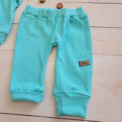KAZUM 3 cz Prążkowany komplet bluza+spodnie+czapka 56-86 minty green