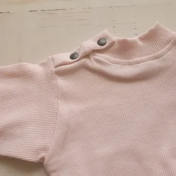 KAZUM 3 cz Prążkowany komplet bluza+spodnie+czapka 56-86 powder pink