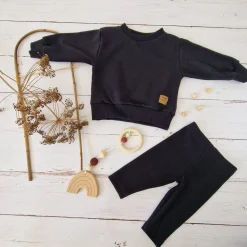 KAZUM Dres bluza oversize + legginsy prążek black ostatnia sztuka 56