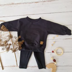 KAZUM Dres bluza oversize + legginsy prążek black ostatnia sztuka 56