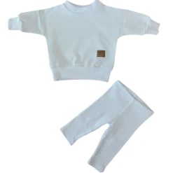 KAZUM Dres bluza oversize + legginsy prążek white ostatnie sztuki 56, 62, 68, 74