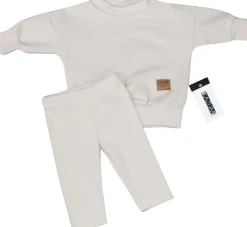 KAZUM Dres bluza oversize + legginsy prążek alabaster beige ostatnia sztuka 56