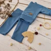 KAZUM Dres bluza oversize + legginsy prążek steal blue ostatnia sztuka 74