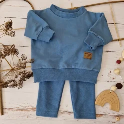 KAZUM Dres bluza oversize + legginsy prążek steal blue ostatnia sztuka 74