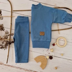 KAZUM Dres bluza oversize + legginsy prążek steal blue ostatnia sztuka 74