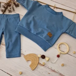 KAZUM Dres bluza oversize + legginsy prążek steal blue ostatnia sztuka 74