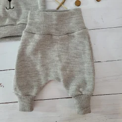 KAZUM Dres bluza oversize + spodnie + czapka z włóczki 56-86 baby brown