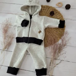 KAZUM Dres bluza + spodnie z dresówki ocieplanej 56-86 silver gray