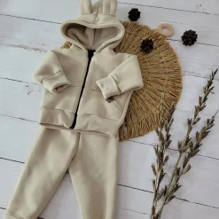 KAZUM Dres bluza + spodnie z dresówki ocieplanej 56-86 sand
