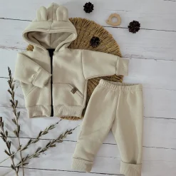 KAZUM Dres bluza + spodnie z dresówki ocieplanej 56-86 sand