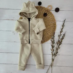 KAZUM Dres bluza + spodnie z dresówki ocieplanej 56-86 sand