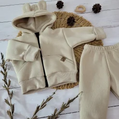 KAZUM Dres bluza + spodnie z dresówki ocieplanej 56-86 sand