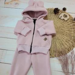 KAZUM Dres bluza + spodnie z dresówki ocieplanej 56-86 powder pink