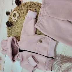KAZUM Dres bluza + spodnie z dresówki ocieplanej 56-86 powder pink