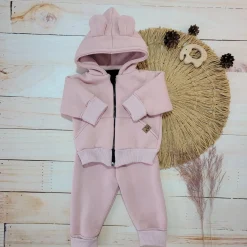 KAZUM Dres bluza + spodnie z dresówki ocieplanej 56-86 powder pink