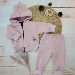 KAZUM Dres bluza + spodnie z dresówki ocieplanej 56-86 powder pink