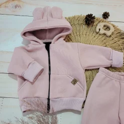 KAZUM Dres bluza + spodnie z dresówki ocieplanej 56-86 powder pink
