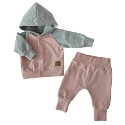 KAZUM Dres niemowlęcy sportowy bluza bejsbolówka + spodnie powder pink ostatnie sztuki 56-86