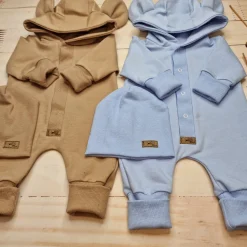 Kazum Kombinezon + czapka pajac 56-86 wygodny bawełniany baby blue