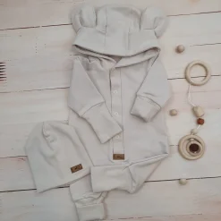 Kazum Kombinezon + czapka pajac 56-86 wygodny bawełniany alabaster beige