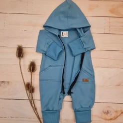 Kazum Kombinezon, pajac 56-92 wygodny bawełniany steel blue