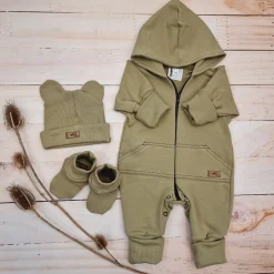 Kazum Kombinezon, pajac 56-92 wygodny bawełniany olive green