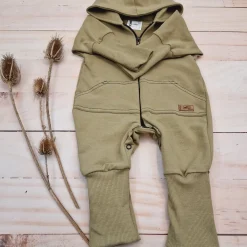 Kazum Kombinezon, pajac 56-92 wygodny bawełniany olive green